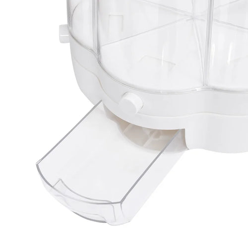 Rotating Food Storage Containers Rice Distributor Transparent Large Capacity Beans Grain Container With Lid