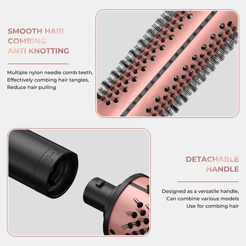 Thermal Brush 3 in 1 Set ionic Heated Round Curling Brush Hair Style Ceramic Double PTC Heater Fast Heating Curling Iron Brush