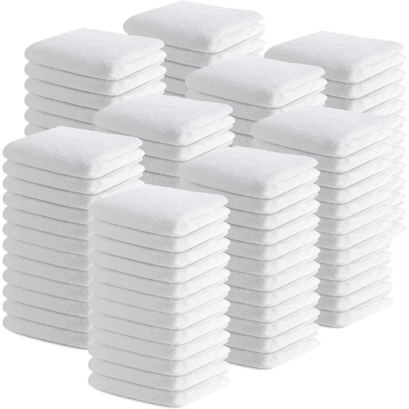 200 Pieces Wash Cloths Bulk Face Cloths Cotton Washcloths Set Hand Towels Absorbent for Bathroom Soft Cleaning Rags