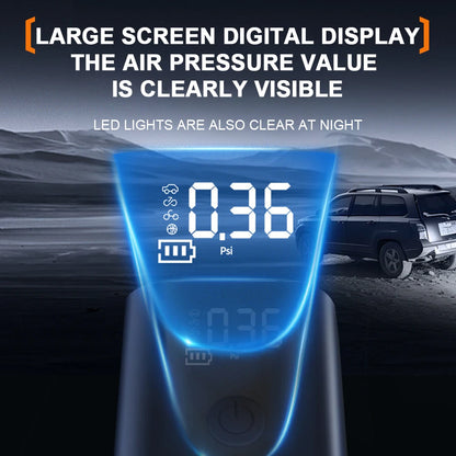 Wireless Electric Car Air Compressor Rechargeable Tire Inflator Pump LCD Display Portable Air Pump for Car Motorcycle Bike Ball