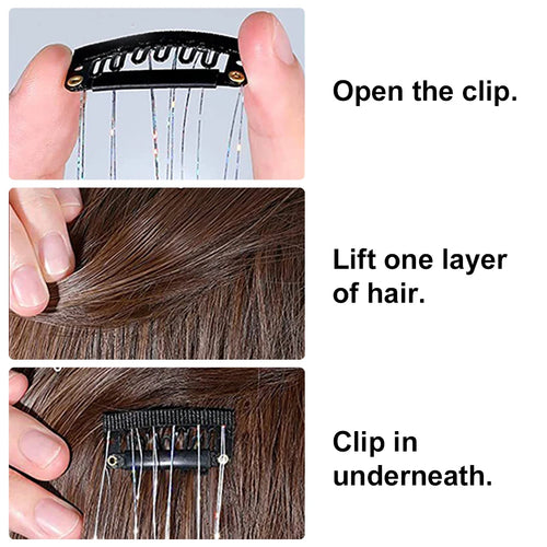 1PC Glitter Tinsel Shiny Fairy Hair Tinsel Sparkling Tinsel for Women Girls Hair Accessories for Cosplay Party