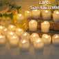12/24Pcs Flickering LED Candles With/without Remote Electric Flameless Tealights For Valentine's Day Create Warm Ambiance Decor