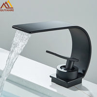 Waterfall Bathroom Sink Faucet Single Handle Basin Faucet Hot Cold Water Mixer Tap For Bathroom Sink