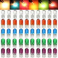10pcs Car T10 Halogen Bulbs - 3W 194 158 Wedges 12V White Auto Lamp Set