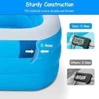 Inflatable Swimming Pools Family Swim Play Center Pool Blow up Kiddie Poo for Kids Baby Adult Inflatable Water Ball Pool