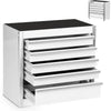 Mini White Tool Box, Portable 5-Drawer Micro Roll Cab Steel Stackable Tool Box with Liner, White Small Tool Case