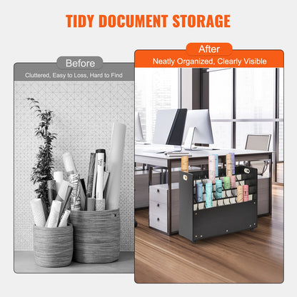VEVOR Blueprint Storage Rack Slots for Construction Plan Map Poster Architectural Blueprint File Holder for Home Office School