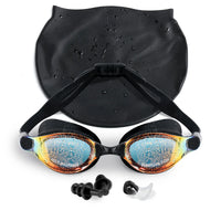 Fashion Swimming Set Goggles Earplugs Nose Clips Swim Cap Anti-Fog UV-Proof Waterproof Unisex Adult Training Essential Swimming