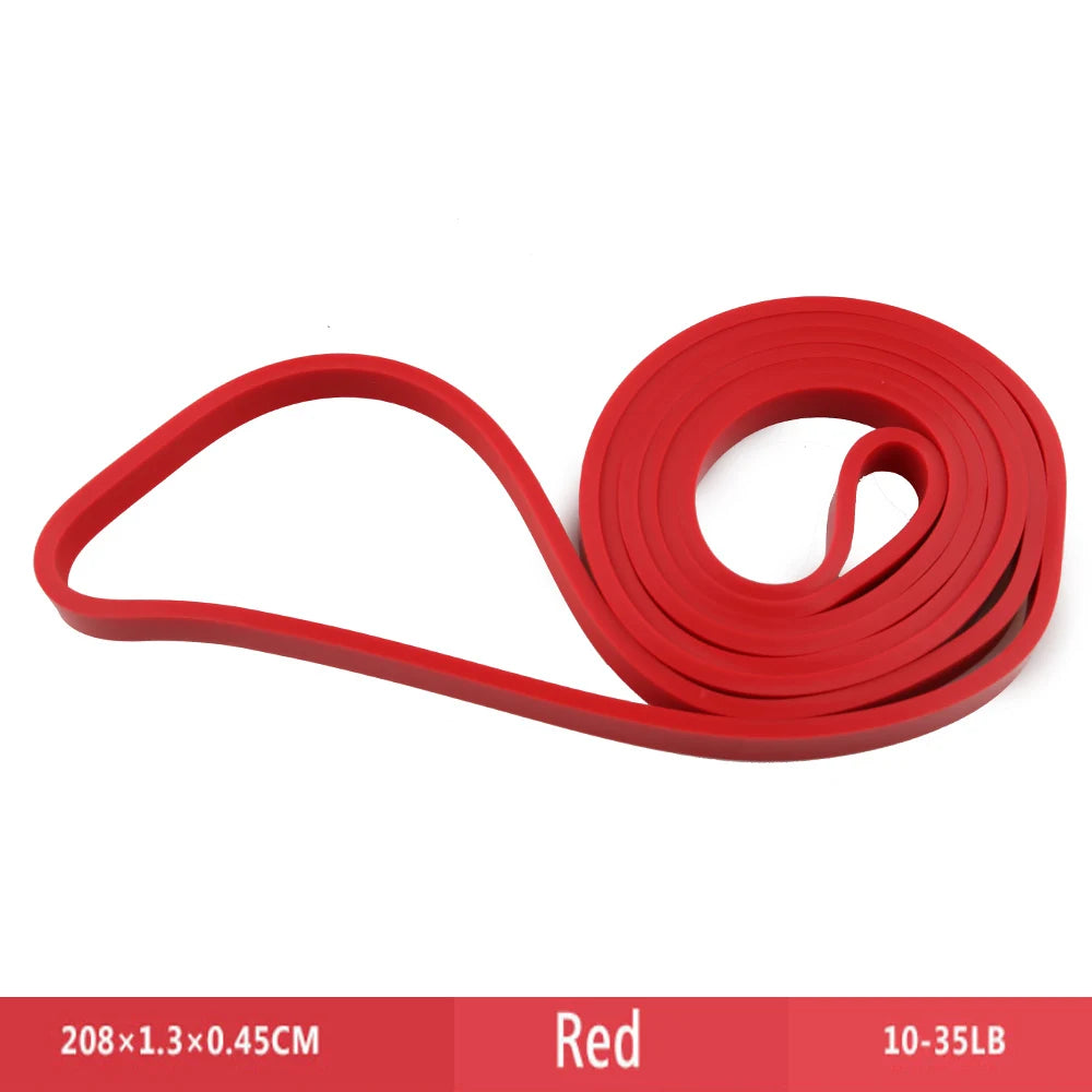 Natural Rubber Resistance Bands Fitness Rally Body Building Yoga Pull Up Belt 41" 208cm