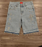 Retro Gothic Y2k Sweatpants Oversized Iron Diamond Pattern Denim Shorts for Men Hip Hop Punk Low Waist Gym Shorts Streetwear