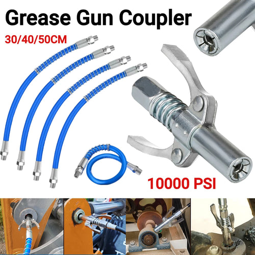 Grease Gun Coupler 10000 PSI NPTI/8 Oil Pump Quick Release Grease Tip Tool Two Press Car Syringe Lubricant Tip Grease Nozzle