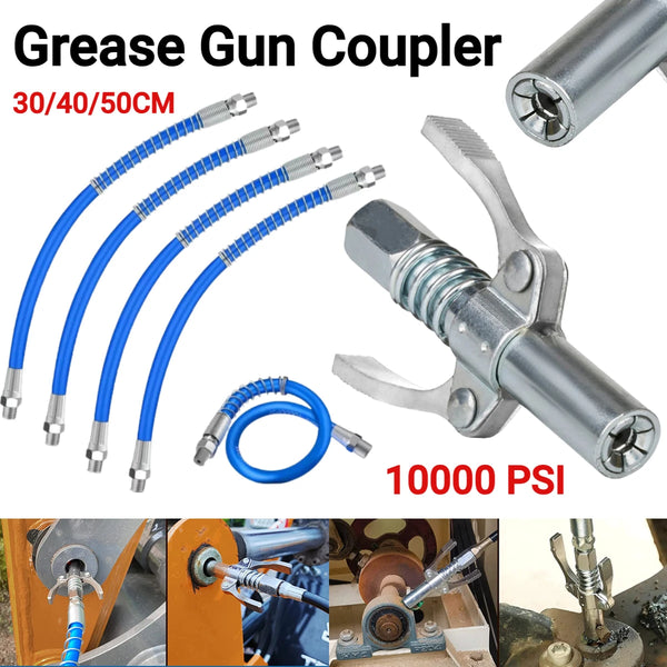 Grease Gun Coupler 10000 PSI NPTI/8 Oil Pump Quick Release Grease Tip Tool Two Press Car Syringe Lubricant Tip Grease Nozzle