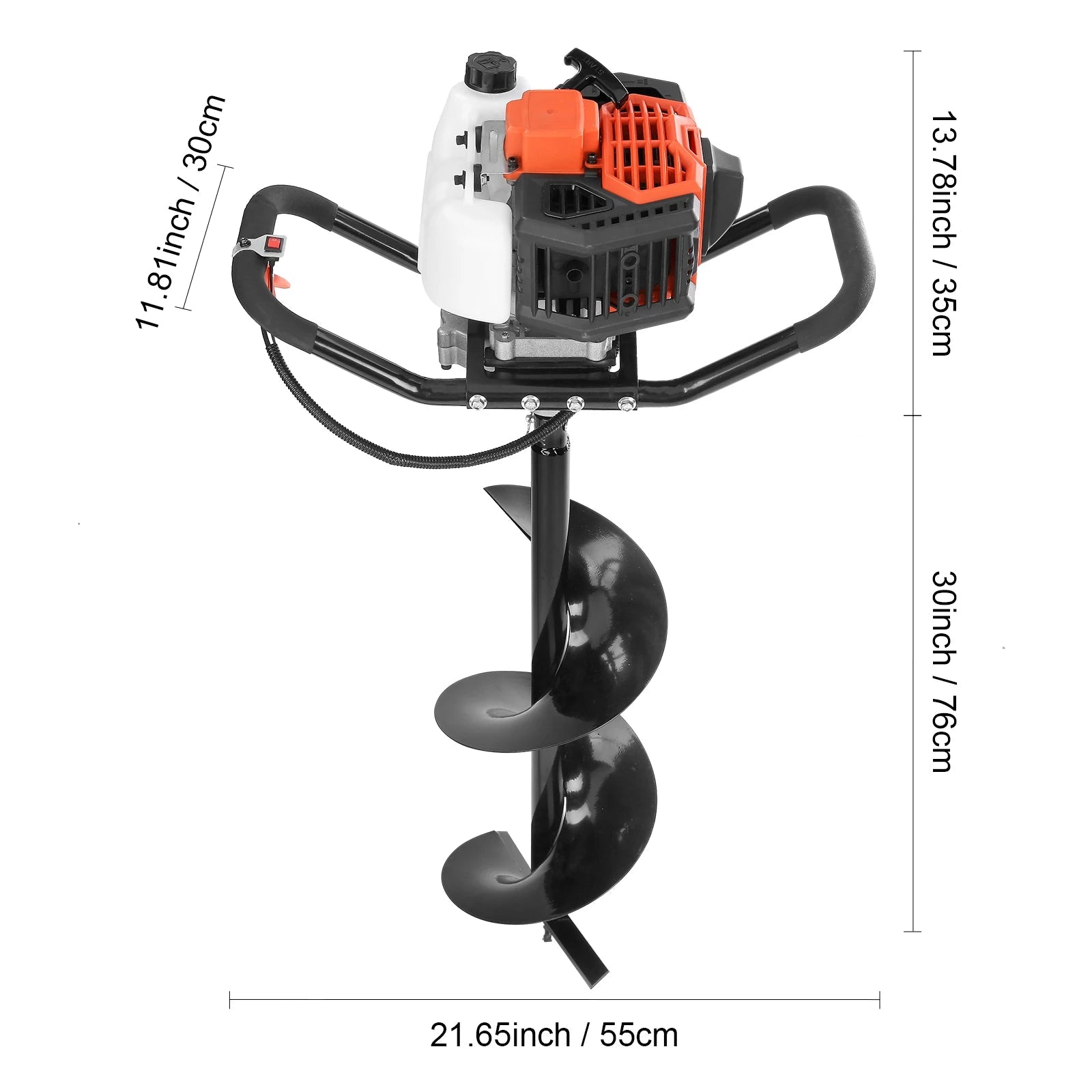 VEVOR Fuel-powered Auger  Post Hole Digger Gas Powered Earth Auger Borer Ground Petrol Earth Auger Post 52cc/43cc Hole Digger EzBuyCo