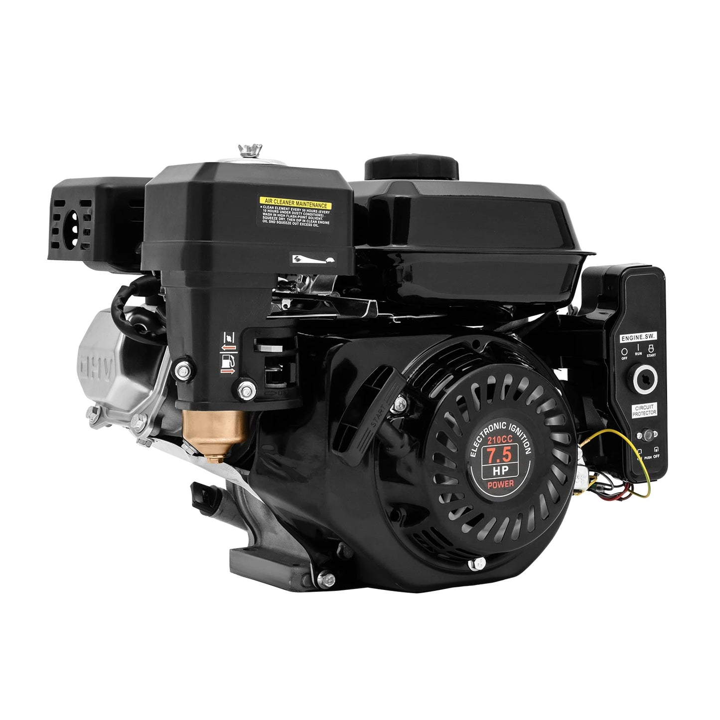 212CC 7.5HP Gas Powered Engine 4-Stroke Electric Start Motor Horizontal Go Kart Gas Engine Side Shaft Motor Gasoline Engine