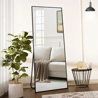 64"x21" Floor Mirror Full Length, Bedroom Floor Body Mirror with Stand, Leaning, Standing or Hanging Horizontally Vertically
