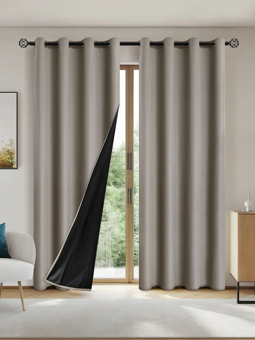 1pc Solid color full shading and sun protection 100% Blackout curtains, bedroom and living room shading curtains EzBuyCo