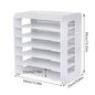 7 Tier White Wooden Office Desk Desktop Organizers and Accessories Letter Tray Paper Sorter Holder File Rack Shelf Lite