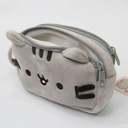 Plush Pencil Case Portable Pen Case Storage Pouch Purse Multipurpose Pencil Bag Cosmetic Bag Adorable Cat Pen Bag for Boys Girls