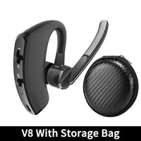 New V8 Wireless Bluetooth Single Earphone With HD Mic Stereo Headset Handsfree Call Business Headphone For Sports Driving Travel EzBuyCo