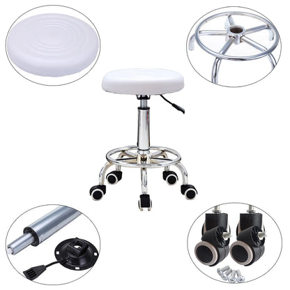 Hydraulic Rolling Stool Bar Seat Rolling Chair Height Adjustable Salon Stool Seat for Hair Beauty, Spa Salon Waiting Stool Seat