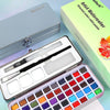50/90 Color Solid Watercolor Paint Set Glitter Portable Metal Box Watercolor Pigment squirrel hair brush nail art