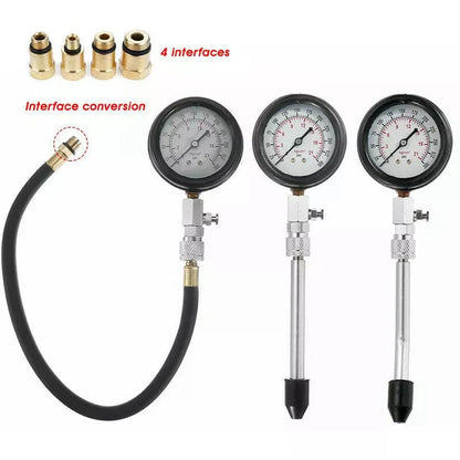 Petrol Engine Cylinder Compression Tester Kit Automotive and Motorcycles Tool 0-300PSI Engine Cylinder Pressure 0-21 Bar Gauge