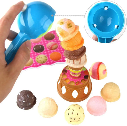 Ice Cream Play Set Ice Cream Game Set Pretend Play Food Balancing Stacking for Baby Aged 13 4 Years Old for Desktop