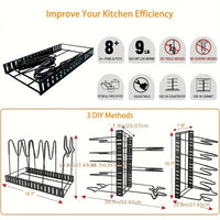 Pot storage rack 8-layer POTS and pans storage box Kitchen cabinet storage metal rack,for Christmas
