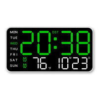 Large Digital Wall Clock Temp Date Week Display Remote Control USB Powered Table Clock Wall-mounted Dual Alarms LED Clocks