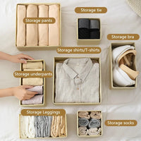 3pcs/1set Underwear Storage Box Foldable Non-woven Storage Box Six-piece Set Underwear Bra Socks Drawer Storage Finishing Box