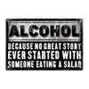 Putuo Decor 1PC Alcohol Metal Signs Funny Plaque Tin Wall Art Poster Plate for Bar Kitchen Man Cave Decor, 7.8 X 11.8 Inches
