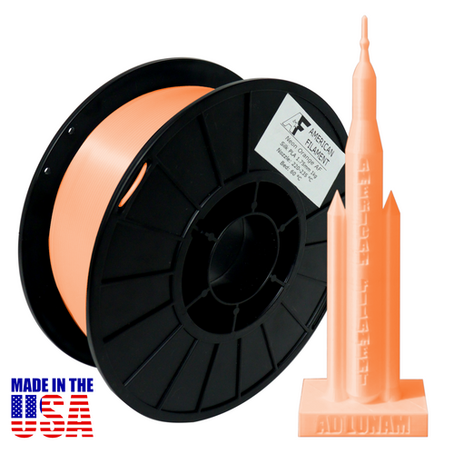 Neon Orange AF Silk PLA 3D Printer Filament, 1.75 mm Diameter, 1 kg Spool American Filament