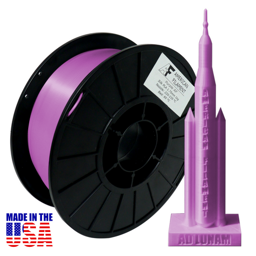 Purple AF Silk PLA 3D Printer Filament, 1.75 mm Diameter, 1 kg Spool American Filament