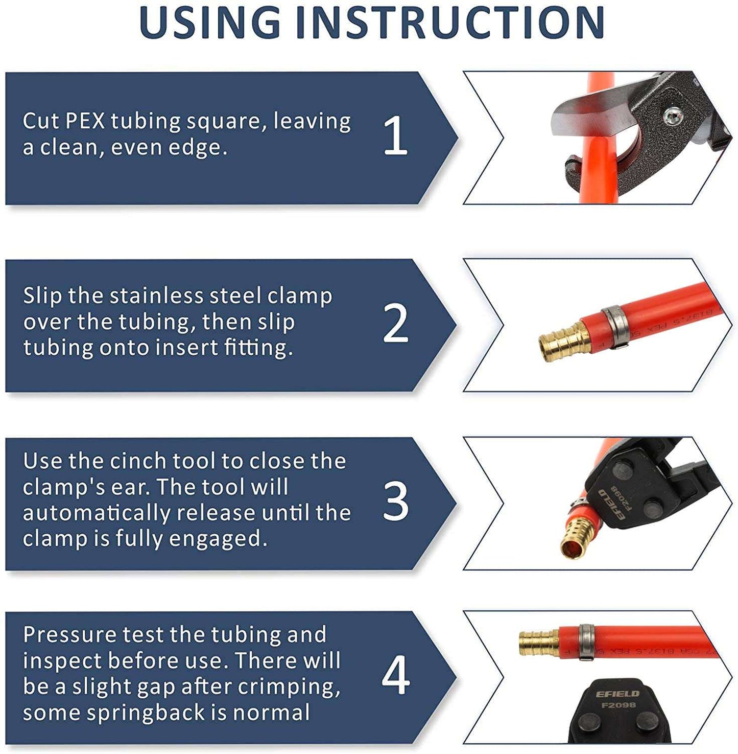 PEX Cinch Clamp Crimp Tool - EFIELD