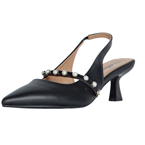 Sophia Slingback Pumps Black Vaila Shoes