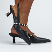 Sophia Slingback Pumps Black Vaila Shoes