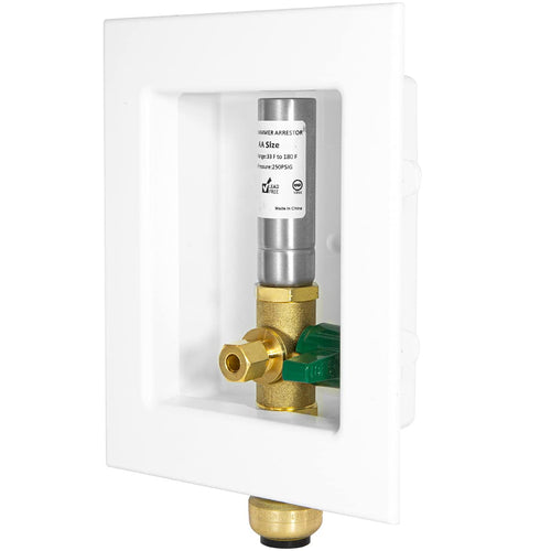 1/2" Push Fit Inlet, Ice Maker Outlet Box, with Stainless Steel Hammer Arrestor Plumbingsell