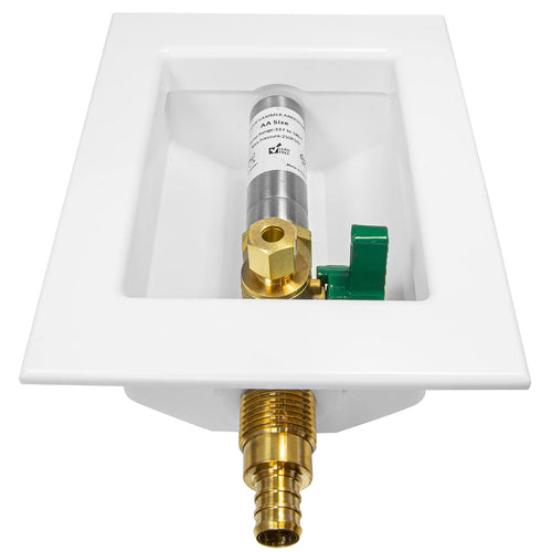 1/2" PEX Crimp (F1807) Inlet, Ice Maker Outlet Box, with Stainless Steel Hammer Arrestor Plumbingsell