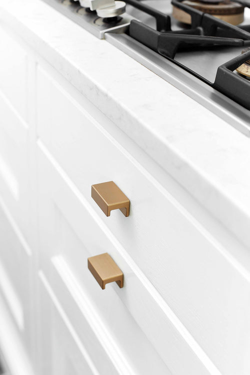 Brushed Bronze "Station" Drawer Tab Pull Euro • Knobs