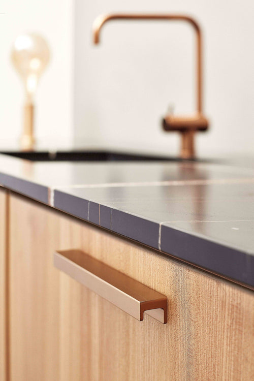 Brushed Bronze "Station" Drawer Tab Pull Euro • Knobs