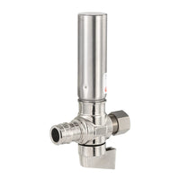 1/4 Turn PEX-A Cold Expansion Stop Straight Valve, 1/2" PEX-A x 3/8" OD With Stainless Steel Water Hammer Arrestor, Chrome Plated Brass Plumbingsell