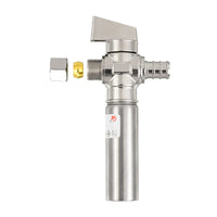 1/4 Turn Stop Straight Valve, 1/2" Barb Crimp PEX x 3/8" OD With Stainless Steel Water Hammer Arrestor Chrome Plated Brass Plumbingsell