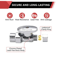 1/2" CPVC x 3/8" OD Compr. Straight Stop Valve, 1/4 Turn (Lead Free)