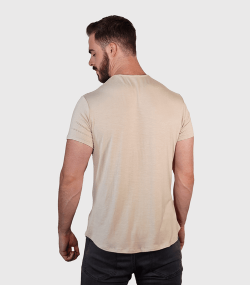 Bamboo Swift Curve-Hem T-Shirt - Sandstone Bamtech