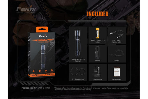 Fenix TK20R V2.0 Rechargeable Flashlight with FREE T5 Tactical Pen (optional) Fenix Store