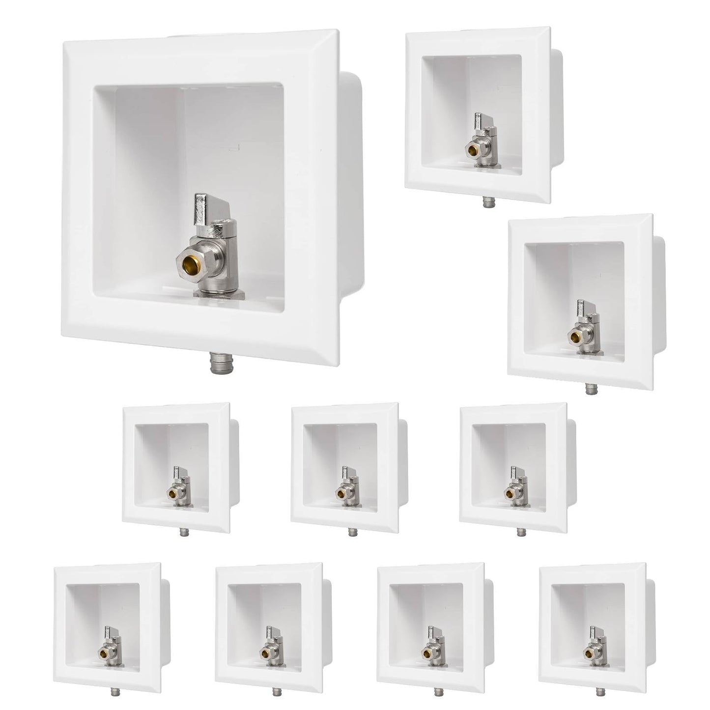 10 Pcs 1/2" PEX Crimp (F1807) Inlet, Toilet Outlet Box, 3/4" OD Compression Outlet Connection