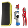 Heavy Duty Canvas Bag 3 Pcs Tubing Cutters Kit with 3/16 to 1-1/4" Pipe Cutter, 1/8 to 7/8" Mini Tube Cutter for Metal Pipes