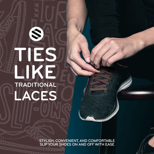 Dark Brown Flat Elastic Stretch Shoe Laces The Original Stretchlace