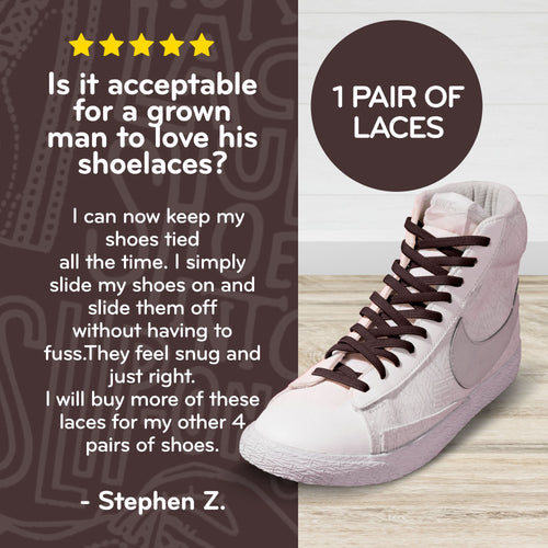Dark Brown Flat Elastic Stretch Shoe Laces The Original Stretchlace