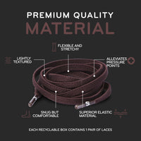 Dark Brown Flat Elastic Stretch Shoe Laces The Original Stretchlace